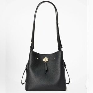 Kate Spade Marti Small Bucket Bag - Black Pebbled Leather
